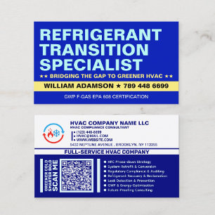 Cartão De Visita Especialista em Transição de Refrigerantes Servi
