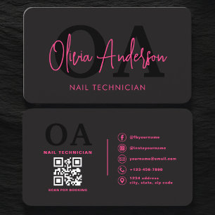 Cartão De Visita Especialista em Unhas Artista de Código QR