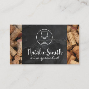 Cartão De Visita Especialista em vinho Vinha Slate and Corks