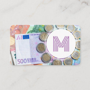 Cartão De Visita Especialista financeiro em moeda de euro branco El