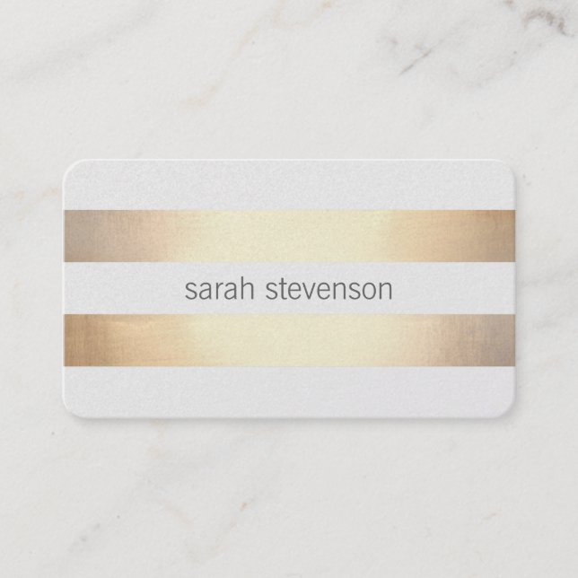 Cartão De Visita Espelho Dourado Chic - Esclarecer Moderno Minimali (Frente)