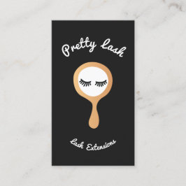 Cartão De Visita Espelho Dourado das Extensões Lash do Olho Branco