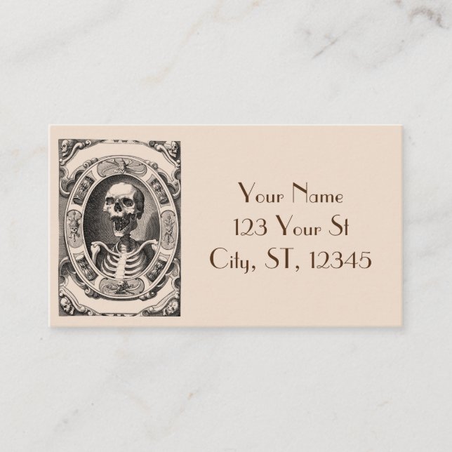 Cartão De Visita Espessa do Crânio Humano Spooky_Cove (Frente)