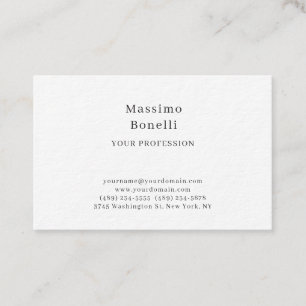 Cartão De Visita Espesso Premium Único Elegante Simples Plano Espec