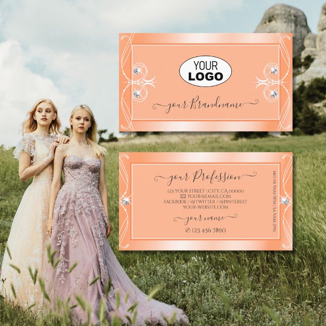 Cartão De Visita Espessura Shimmery Esmagando Diamantes com Ornamen (Criador carregado)