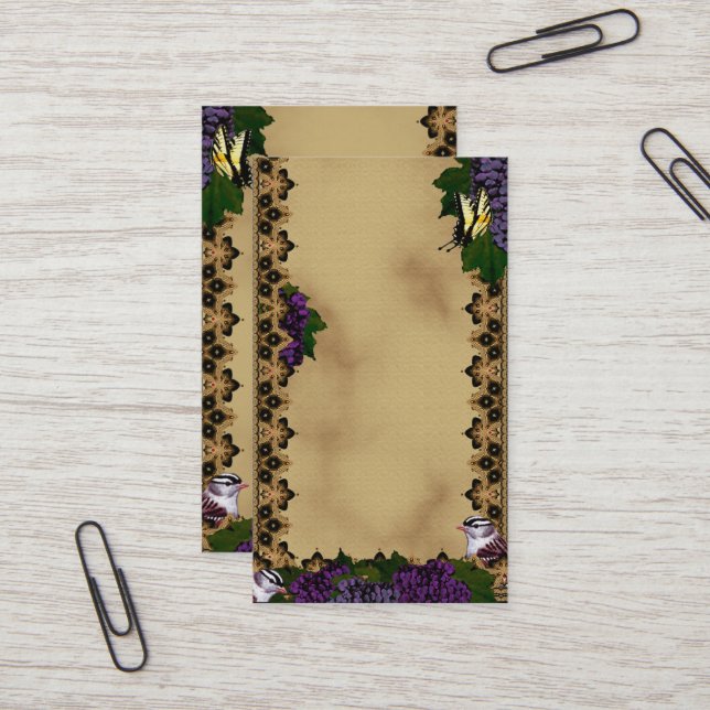 Cartão De Visita Espingardas vitorianas e borboletas (Frente/Verso In Situ)