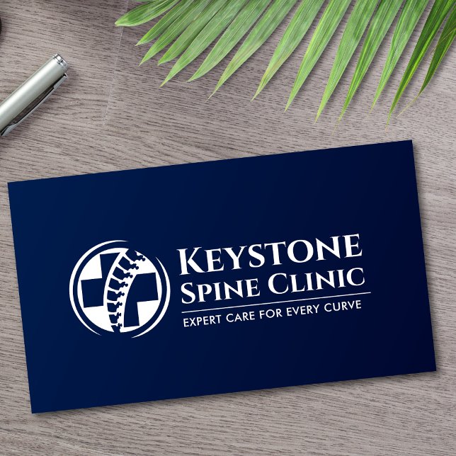 Cartão De Visita Espinha e Cruz Médica - Azul (Criador carregado)