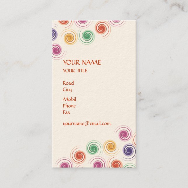 Cartão de visita espiral (Frente)