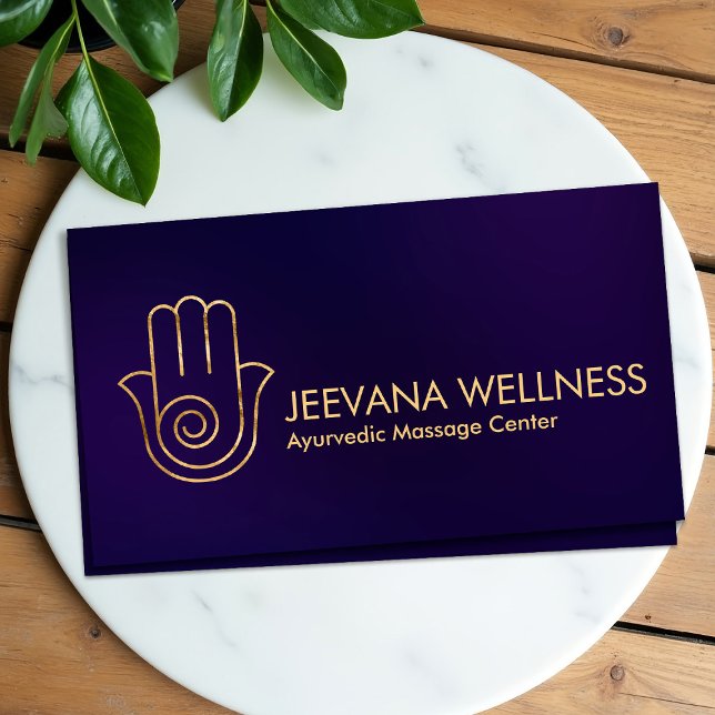 Cartão De Visita Espiral da Energia de Mão Elegante Hamsa (Criador carregado)