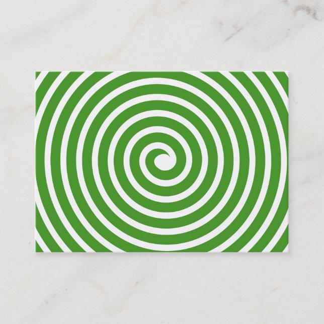 Cartão De Visita Espiral Motif - Avocado Verde e Branco (Frente)