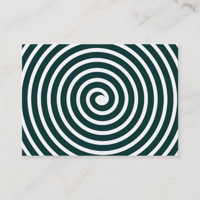 Cartão De Visita Espiral Motif - Verde Escuro e Branco (Frente)