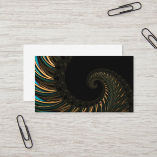 Cartão De Visita Espiral ouro artístico, arte fractal moderna