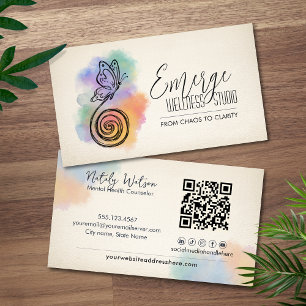 Cartão De Visita Espiral para Borboleta   Bem-estar e Coaching