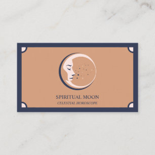 Cartão De Visita Espiritual Celestial Lua Estrelas Astrologia boho