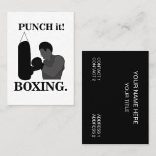 Cartão De Visita Esporte de Boxe Punch It Boxe 