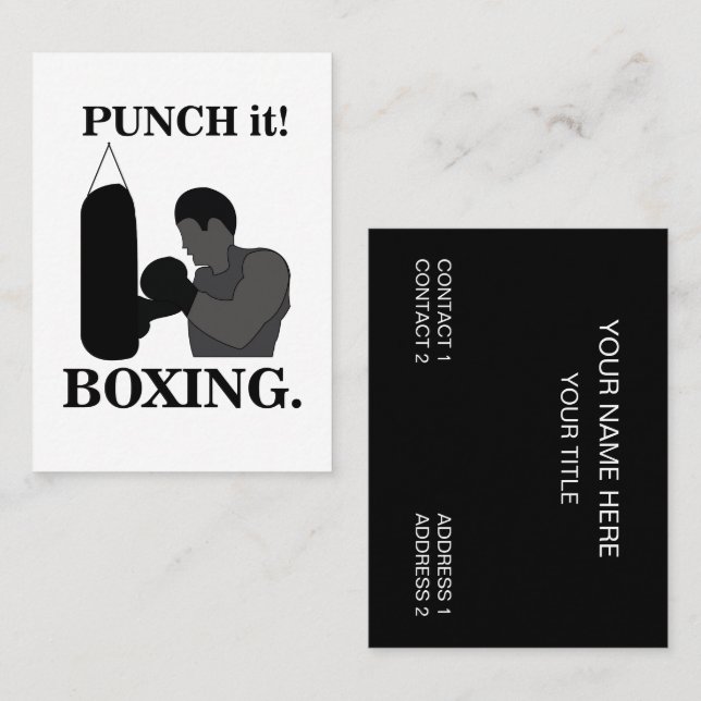 Cartão De Visita Esporte de Boxe Punch It Boxe  (Frente/Verso)