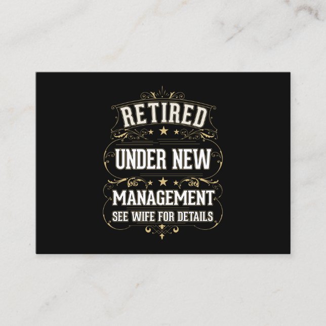 Cartão De Visita Esposa do Pai Retiree Men aposentada (Frente)