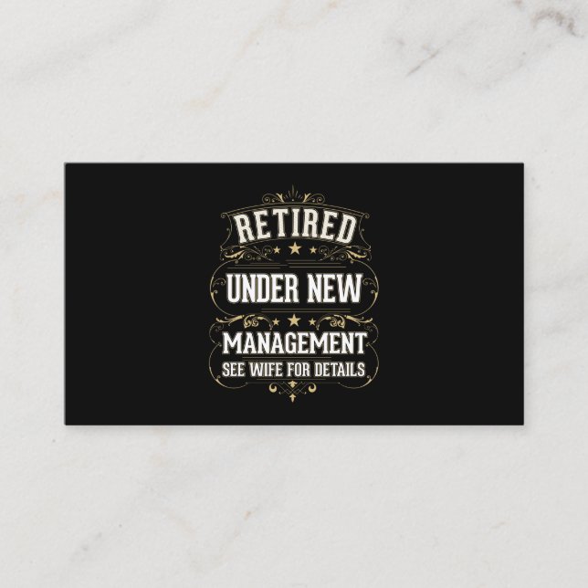 Cartão De Visita Esposa do Pai Retiree Men aposentada (Frente)