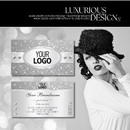 Cartão De Visita Espumantes espumantes de prata Diamantes e Logotip