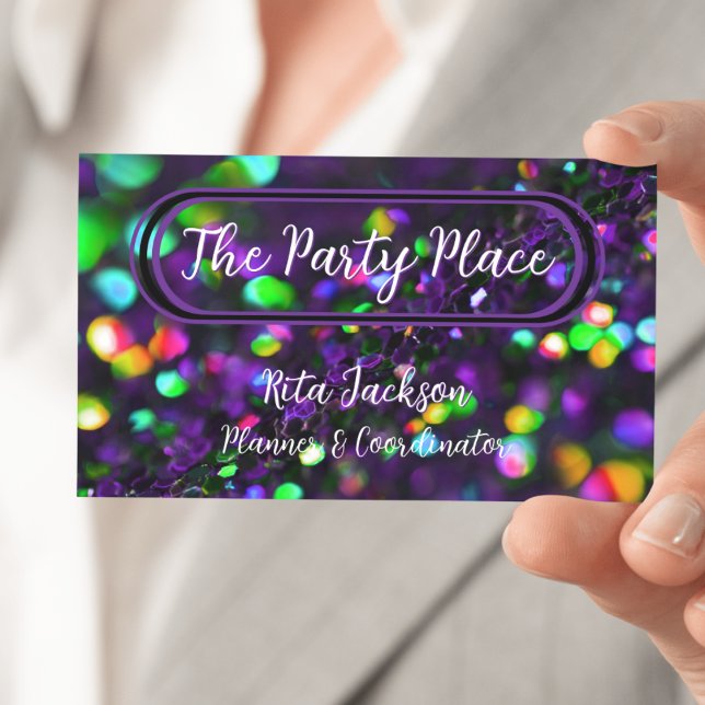 Cartão De Visita Espumantes roxos escuros (Criador carregado)