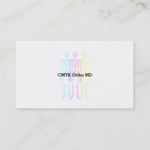 Cartão De Visita Esqueleto Dançante com Letterpress CMY Vibrante