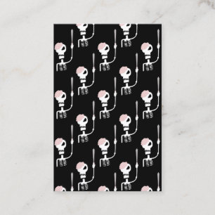 Cartão De Visita Esqueleto de Halloween com espada