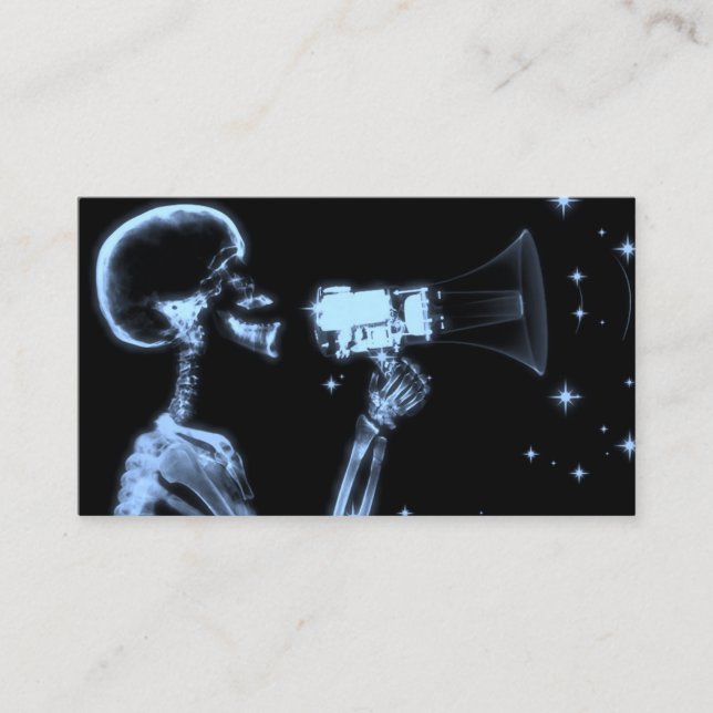 Cartão De Visita Esqueleto de Raio-X grande anunciado - Azul (Frente)