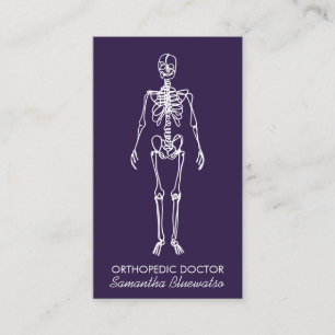 Cartão De Visita Esqueleto ortopédico médico roxo Violeta profundo