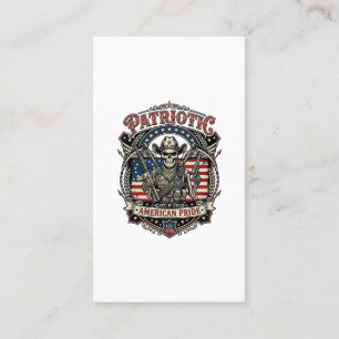 Cartão De Visita Esqueleto Patriota Cowboy Patriota Escuro Esquelet