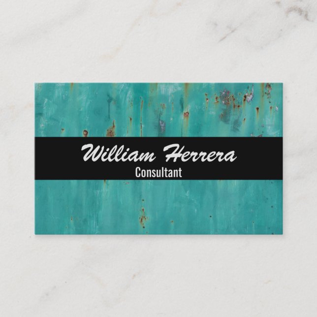 Cartão De Visita Esquema 100 Negrito Elegante Modelo Turquesa in a  (Frente)