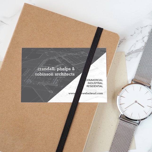 Cartão De Visita Esquema de arquitetura de cinzas (Criador carregado)