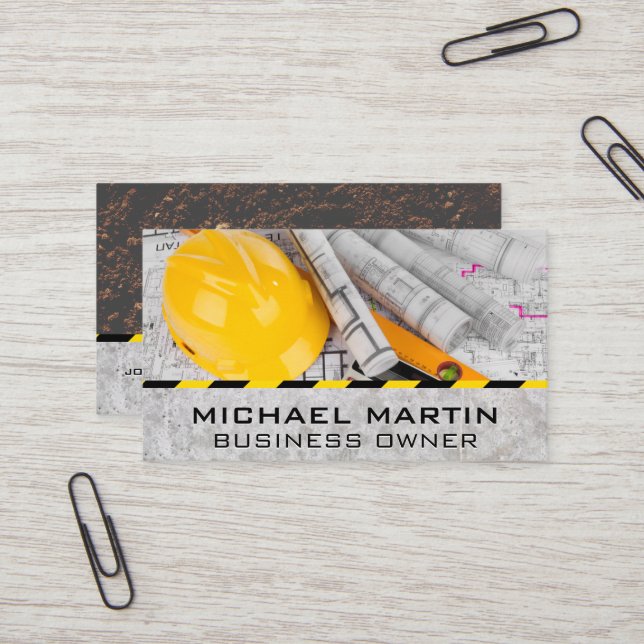 Cartão De Visita Esquemas | Hardhat | Construção (Frente/Verso In Situ)