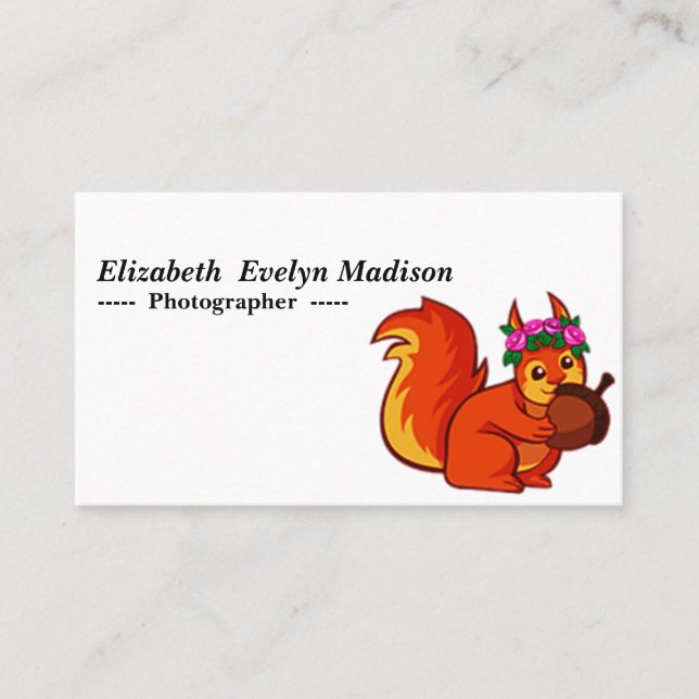 Cartão De Visita esquilo 568 do bebê (Frente)