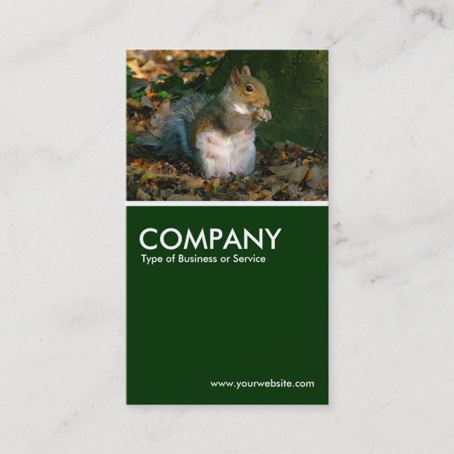 Cartão De Visita Esquilo das cinzas - Verde escuro (Frente)