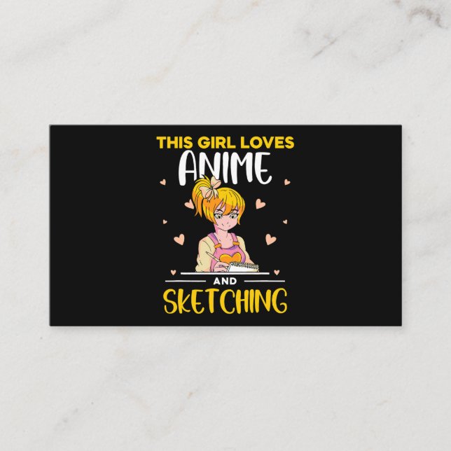 Cartão De Visita Essa Menina Ama Anime E Desenhando O Sketch S (Frente)