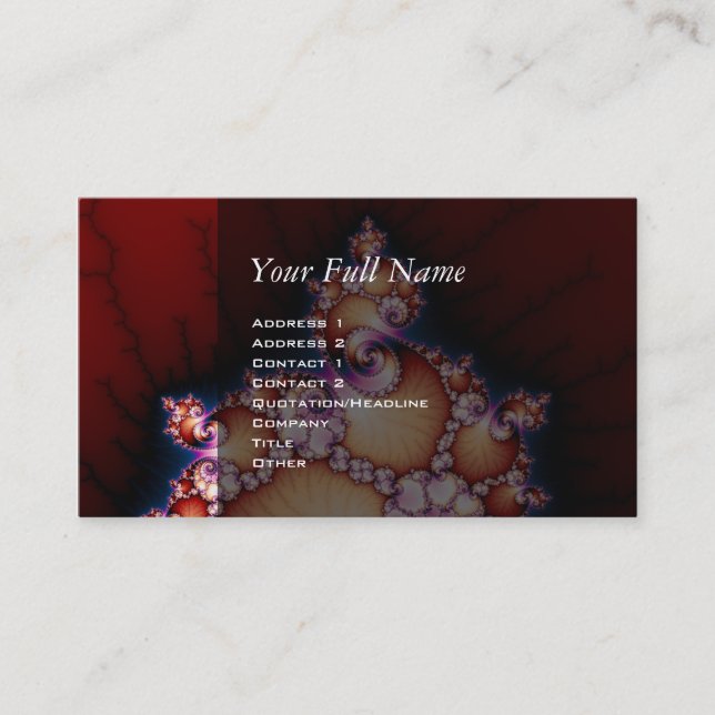 Cartão De Visita Esse É O Ponto - Arte Fractal (Frente)