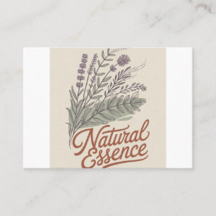 Cartão De Visita Essência Natural Botânica Flor Silvestre Vintage