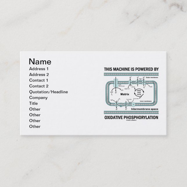Cartão De Visita Esta Máquina Tem Fosforilação Oxidativa (Frente)