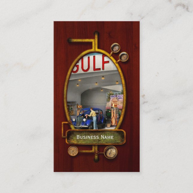 Cartão De Visita Estação de Gás - A viagem rodoviária americana de  (Frente)