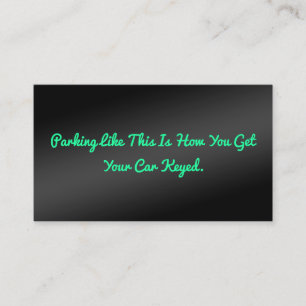 Cartão De Visita Estacionamento Mau Humorístico
