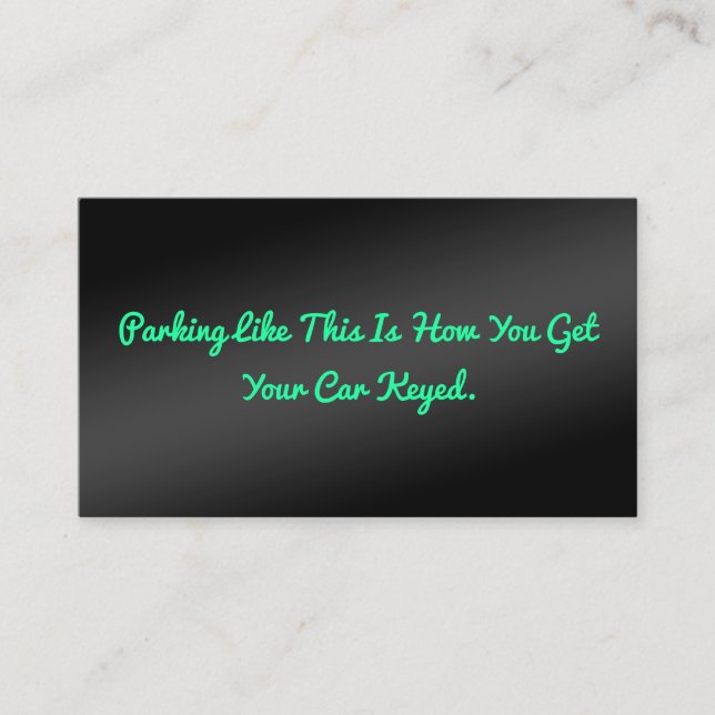 Cartão De Visita Estacionamento Mau Humorístico (Frente)