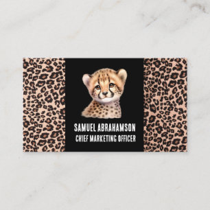 Cartão De Visita Estampa de leopardo Kawaii Premier