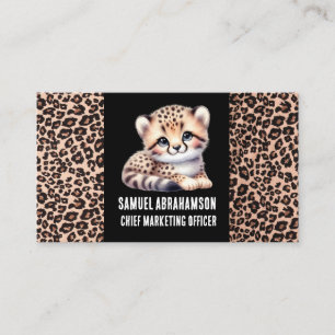 Cartão De Visita Estampa de leopardo Kawaii Premier