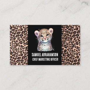 Cartão De Visita Estampa de leopardo Kawaii Premier