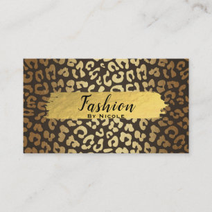 Cartão De Visita Estampa de Pele de Animal Leopardo Guepardo Glam M