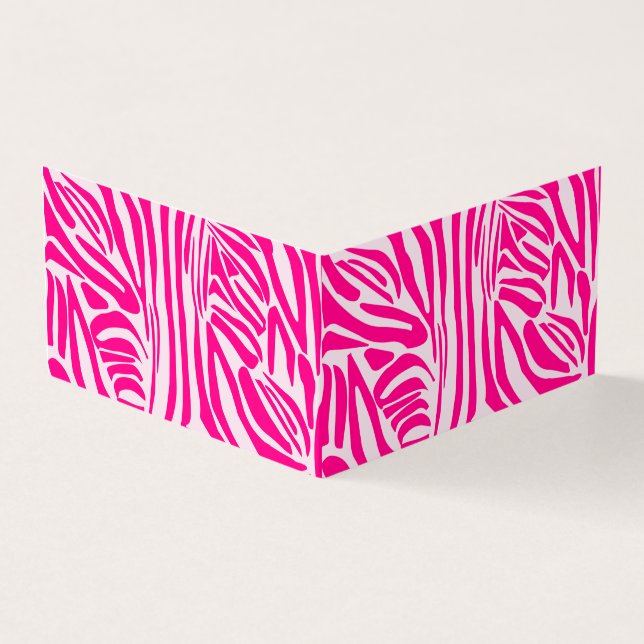 Cartão De Visita Estampa de zebra rosa (Exterior)