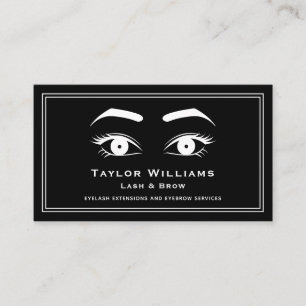 Cartão De Visita Estampas de Eyelash Branco Preto Piscam Olhos Verm
