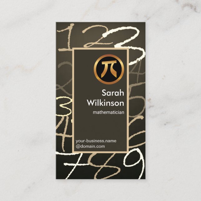 Cartão De Visita Estatísticas de Matemática de Grafite de Números d (Frente)