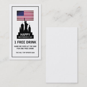 Cartão De Visita Estátua da Liberdade, Bilhete das Bebidas do Dia d