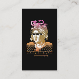 Cartão De Visita Estátua Grega Antiga Estética de Medusa Vaporwav